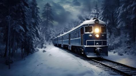 Premium AI Image | steam locomotive train in a snowy landscape