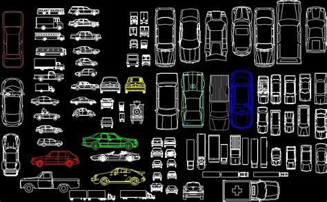 Bloques De Automoviles En 2d En AutoCAD | Librería CAD