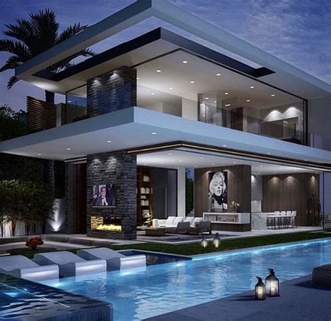 Modern exterior. | Dream house exterior, Modern mansion, Mansions