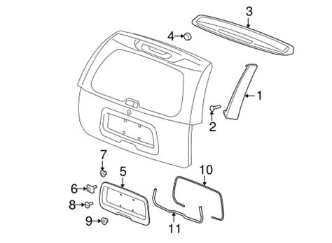 OEM Exterior Trim - Lift Gate for 2004 Chevrolet Trailblazer ...