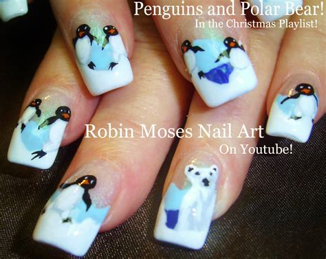 Nail Art by Robin Moses: "penguin nails" "penguin nail art" "polar bear ...