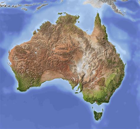 Map : Shaded relief map of Australia - Infographic.tv - Number one infographics & data Data ...