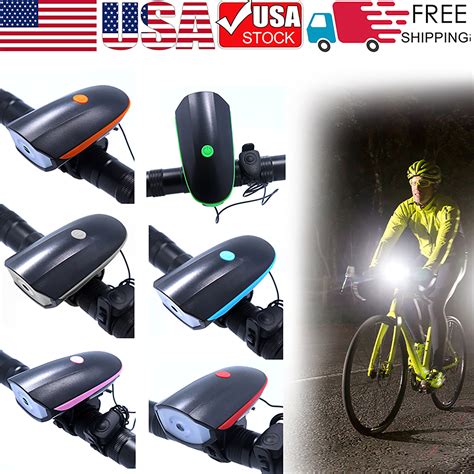 Mini Bike Headlight with 5 Horn Modes USB Rechargeable Cycling Front Lamp Waterproof LED Bicycle ...