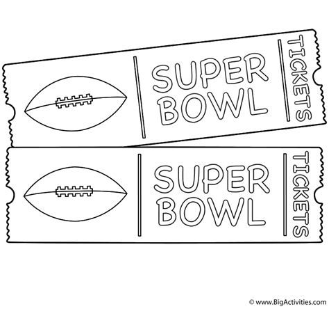 Super Bowl Game Tickets - Coloring Page (Super Bowl)