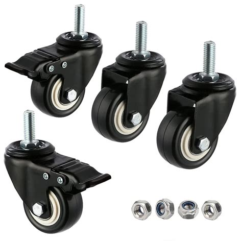 Buy Casters 1.5 Inch Heavy Duty Stem Casters 360 Degree Swivel Durable Wheels Castors(2 Casters ...