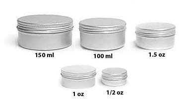 Metal Tins, Aluminum Screw Top Tins