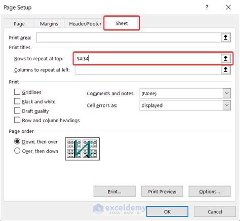 How to Keep Header in Excel When Printing (3 Ways) - ExcelDemy