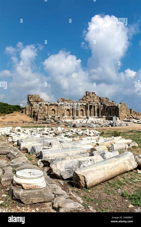 Side ancient city ruins, Side, Antalya, Turkey Stock Photo - Alamy