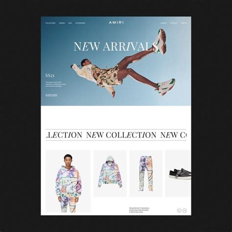 AMIRI - Online Store | Website design layout, Web layout design, Web ...