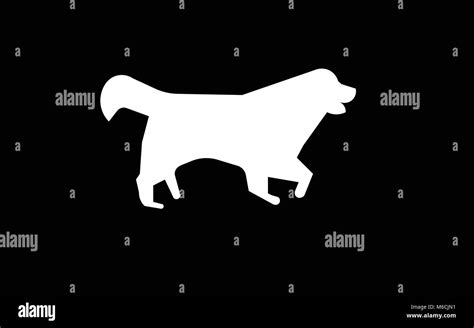 white bernese mountain dog silhouette on black background Stock Vector Image & Art - Alamy