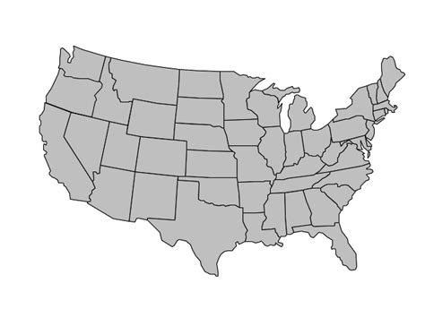 United States Of America Map Outline Gray Clip Art at Clker.com ...