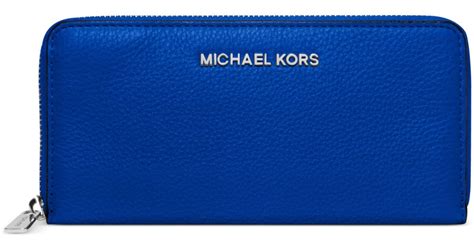 Michael Kors Bedford Zip Around Continental Wallet in Blue | Lyst