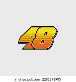 Number Vector Sports Racing Number 48 Stock Vector (Royalty Free) 2281371905 | Shutterstock