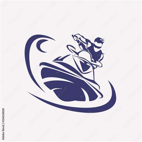 jet ski stylized vector symbol, rider on jet ski silhouette, lo Stock Vector | Adobe Stock