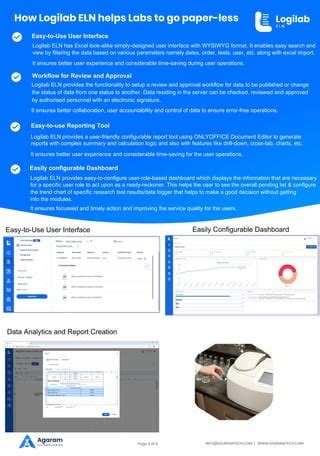 Logilab ELN Software - Agaram Technologies | PDF