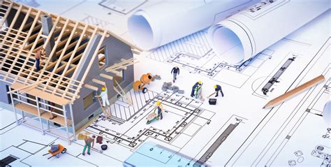 house under construction on blueprints - building project - labm