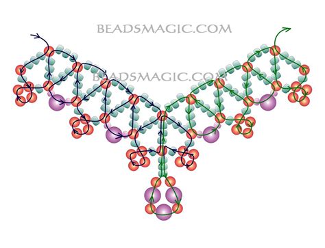 Free pattern for beautiful beaded necklace Levona | Beads Magic | Bead jewellery, Beaded jewelry ...