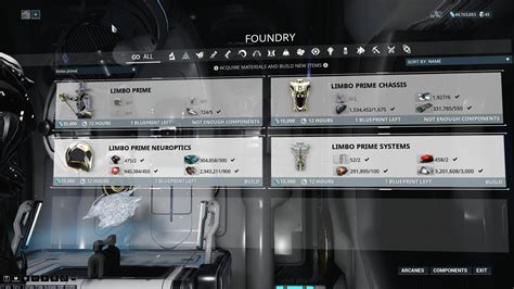 Limbo Prime Build Requirements : r/Warframe