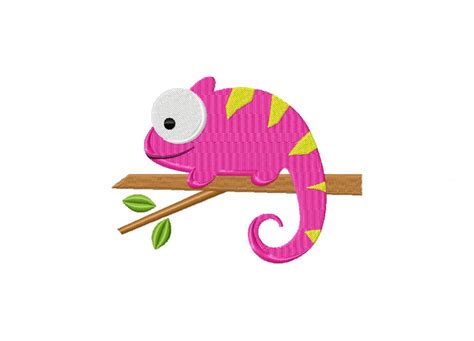 Pink Chameleon Embroidery Design – Daily Embroidery