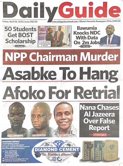 Newspaper headlines: Friday, April 28, 2023 - Prime News Ghana