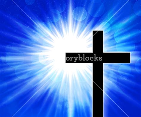 Christian Cross Blue Background Royalty-Free Stock Image - Storyblocks