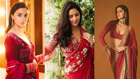 Bollywood Celebrity-Inspired Stunning Red Ethnic Outfits For Karwa ...