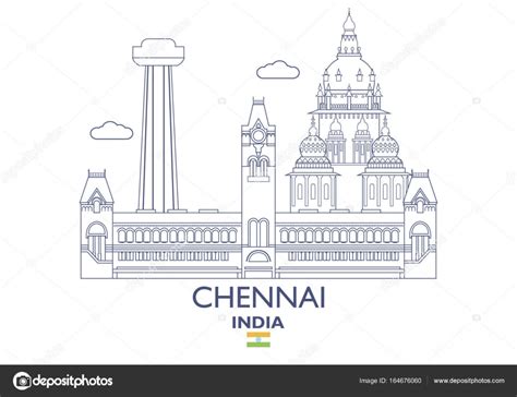 Chennai City Skyline, India — Stock Vector © Romul-2009 #164676060