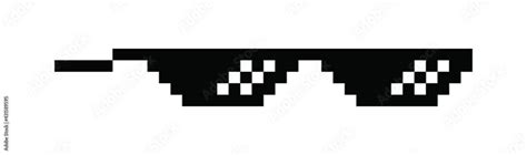 like boss. Pixel glasses in boss style. Black sunglass in 8 bit. Eyeglass meme in funny design ...