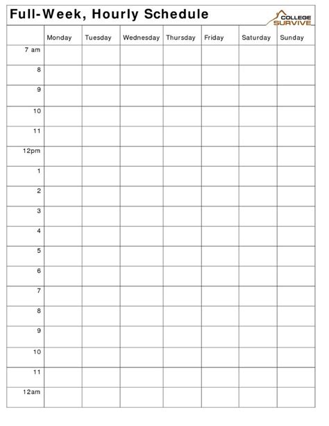 weekly hourly schedule - Google Search | Weekly calendar template, Weekly planner template ...