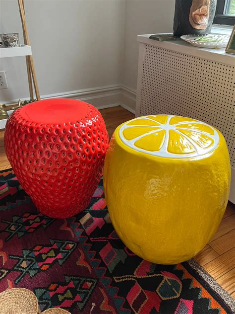 Homegoods viral fruit stools in the Big Apple! 🍓🍋🍎 | Gallery posted by 🍓 CHELSEA 🍓 | Lemon8