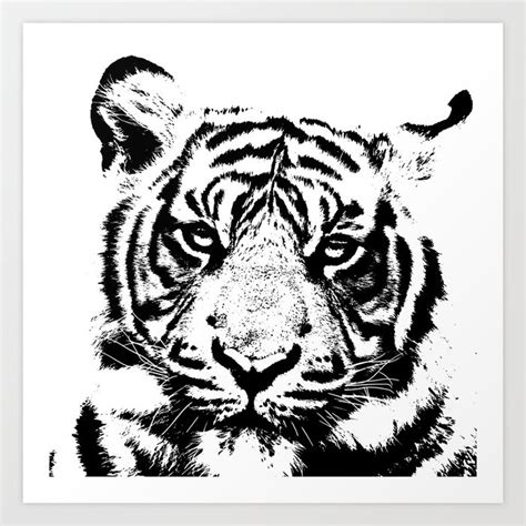 Black & White Tiger Art Print by OHH Baby | Society6