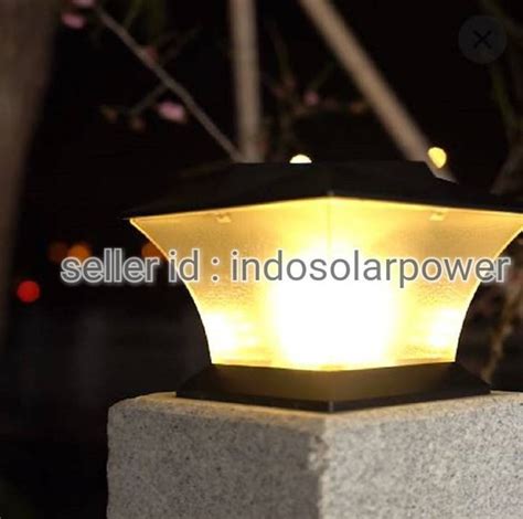 Jual Lampu Duduk PILAR Tembok Pagar Model Kotak 18 LED Solar Power Tenaga Surya matahari cocok ...