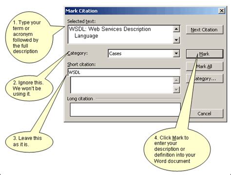 Microsoft Word Glossary Template