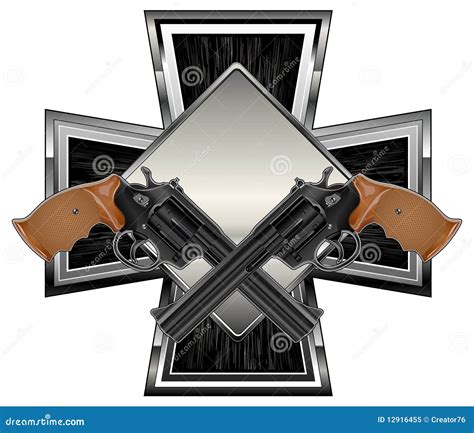 Guns on cross stock vector. Illustration of criminal - 12916455