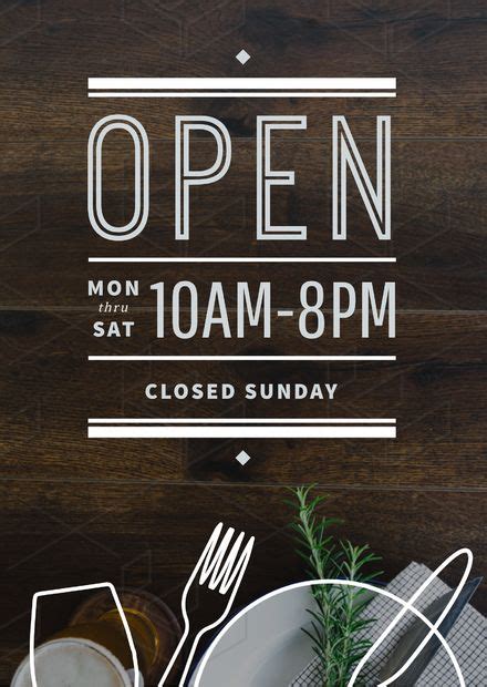 opening hours sign template free Opening hours sign sticker times window wishlist business ...