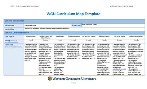 WGU Curriculum Map Template - WGU Curriculum Map Template General Information Subject Area ...