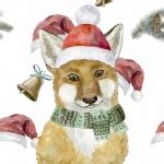 Christmas Watercolor Fox Free Stock Photo - Public Domain Pictures