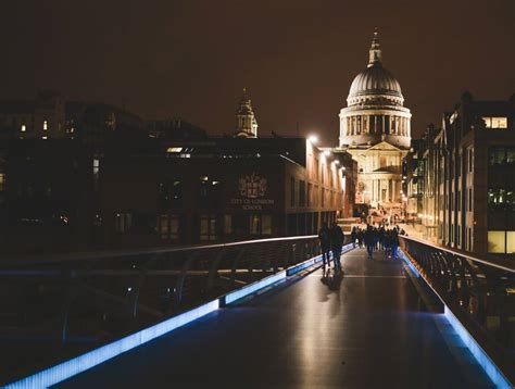 Free photo "London Cathedral & Bridge at Night" by NegativeSpace