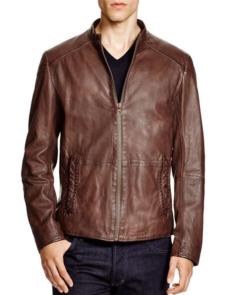 BOSS Orange Jermon Leather Jacket Men - Bloomingdale's | Leather jacket, Boss orange, Jackets
