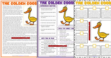 The Golden Goose ESL Reading Comprehension Worksheets