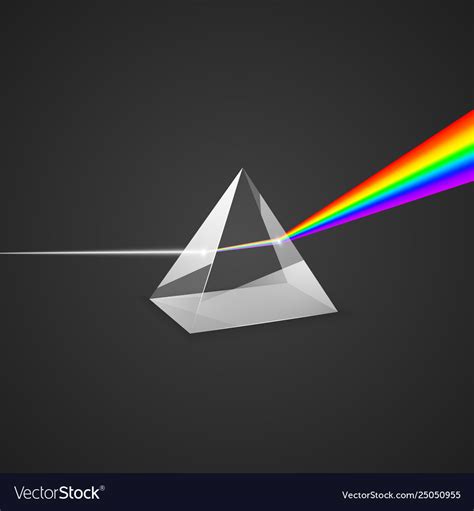 Dispersion glass prism and beam light science Vector Image