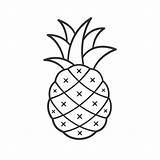 Pineapple Cartoon Outline clip art Simple Flat Vector Illustration  sketch template