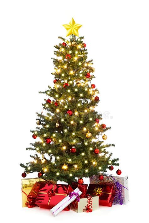 Decorated christmas tree. On white background with gifts , #AFFILIATE ...