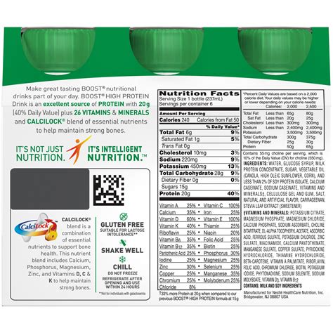 Nestle Boost Nutrition Facts - Nutrition Ftempo