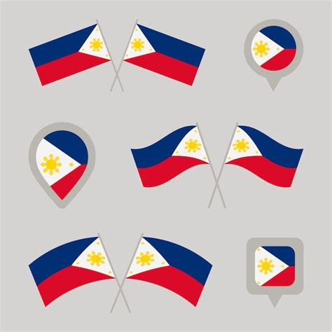 Free Vector | Flat design philippine flag set