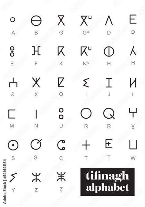 Tifinagh Alphabet, Amazigh text vector, berber letter, tifinagh hand script, amazigh brush ...