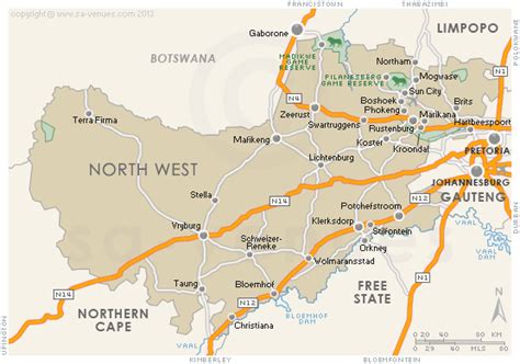 North West Province Regional Map