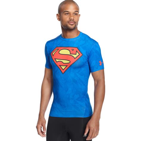 Under Armour Superman Compression Tshirt in Blue for Men | Lyst