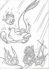 Coloring Pages Ariel And Flounder Are Swimming Together Cartoons > The  sketch template