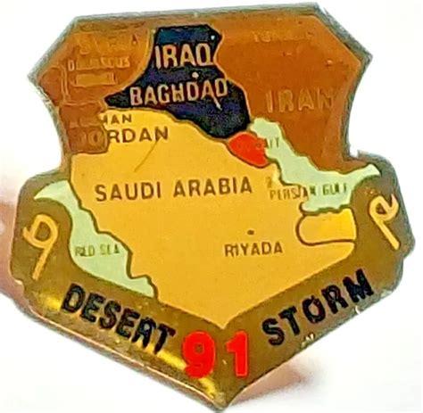 DESERT STORM 1991 Middle East Map Lapel Pin (080923) $6.95 - PicClick